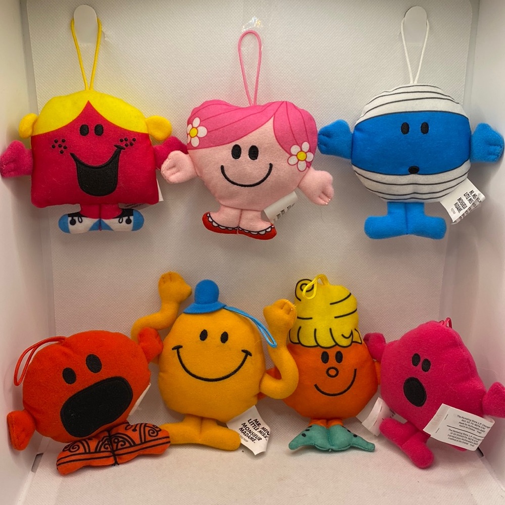 7 McDonald’s Happy Meal Mr. Men Little Miss Plush Stuffed Hanging Toys